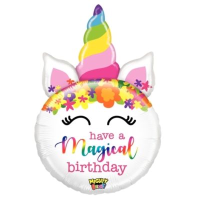 Betallic Foil Shape 83cm (33") Mighty Birthday Unicorn