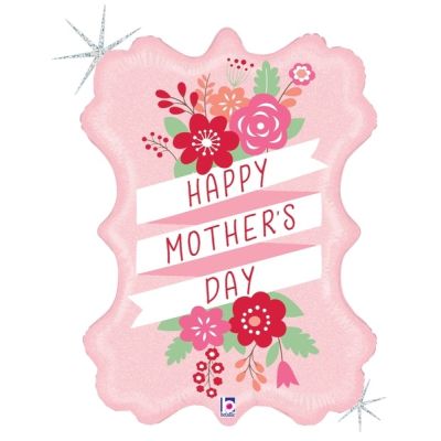 Betallic Holographic Foil Shape 86cm (34") Fresh Floral Mother's Day