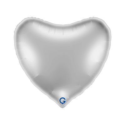 Grabo Foil Solid Colour Heart 91cm (36") Silver (Unpackaged)