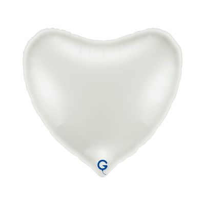 Grabo Foil Solid Colour Heart 91cm (36") White (Unpackaged)