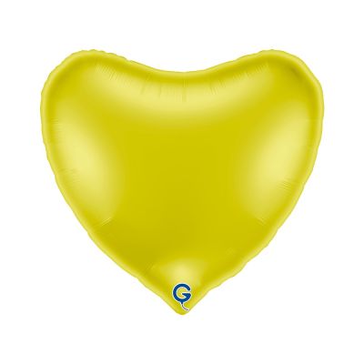 Grabo Foil Solid Colour Heart 91cm (36") Yellow (Unpackaged)