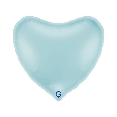 Grabo Foil Solid Colour Heart 91cm (36") Pastel Blue (Unpackaged)