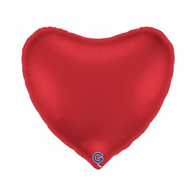 Grabo Foil Solid Colour Heart 91cm (36") Satin Rubin Red (Unpackaged)