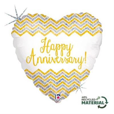 Betallic Holographic Foil 45cm (18") Chevron Anniversary