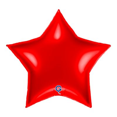 Grabo Foil Solid Colour Star 91cm (36") Red (Unpackaged)