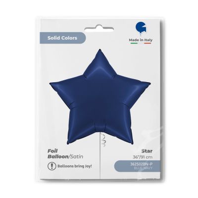 Grabo Foil Solid Colour Star 46cm (18") Satin Blue Navy