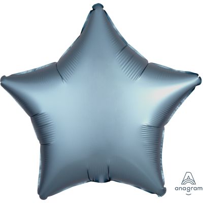 Anagram Foil Solid Colour Star 45cm (18") Satin Luxe Steel Blue (unpackaged) 