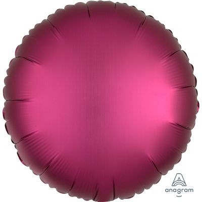 Anagram Foil Solid Colour Round 45cm (18") Satin Luxe Pomegranate (unpackaged) 