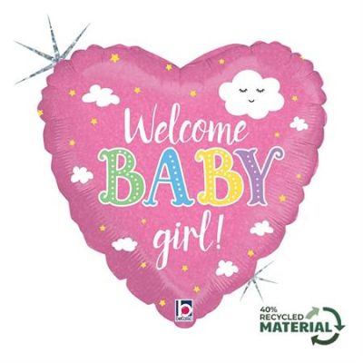Betallic Foil 45cm (18") Welcome Baby Girl