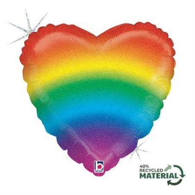Betallic Foil 45cm (18") Glitter Rainbow Heart 