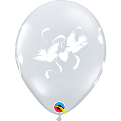 Qualatex Printed Latex 25/28cm (11") Love Doves Clear