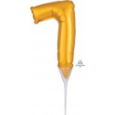 Anagram Micro-Foil 15cm (6") Cake Pick Gold Number 7 