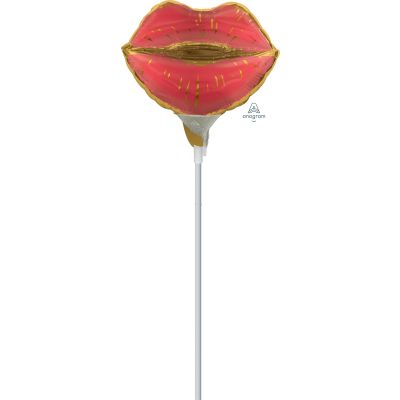 Anagram Microfoil 35cm (14") Satin Sangria Lips (Air Fill & Unpackaged) 