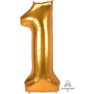 Anagram 52" (132cm) Foil Jumbo Gold Number 1 
