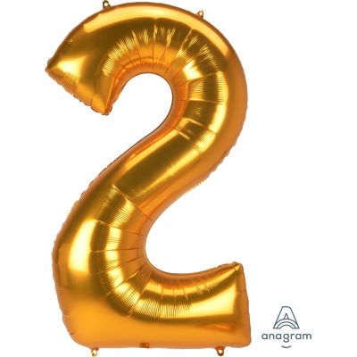 Anagram 52" (132cm) Foil Jumbo Gold Number 2 