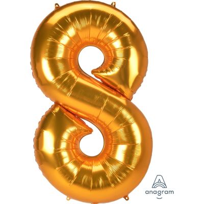 Anagram 52" (132cm) Foil Jumbo Gold Number 8 