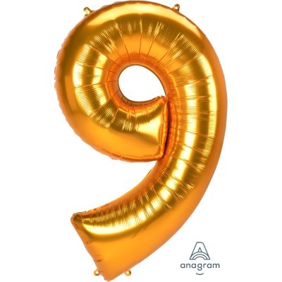 Anagram 52" (132cm) Foil Jumbo Gold Number 9 