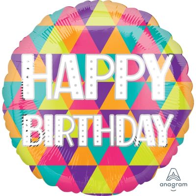 Anagram Foil 45cm (18") Colourful Triangles Birthday