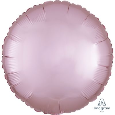 Anagram Foil Solid Colour Round 45cm (18") Satin Luxe Pastel Pink (unpackaged) 