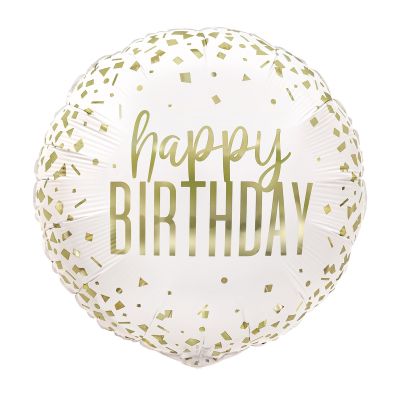 Unique Foil 45cm (18") Gold Confetti Birthday (Unpackaged)
