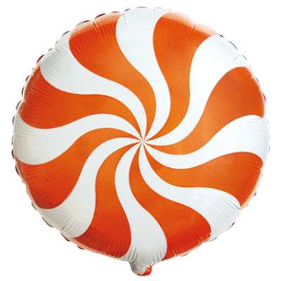 FM Foil Round 45cm (18") Candy Swirl Orange (Unpackaged)