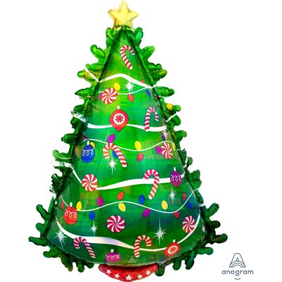 Anagram Foil Holographic Shape Green Christmas Tree (66cm x 91cm)