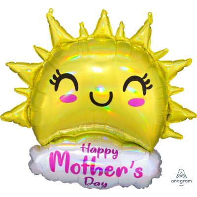 Anagram Foil Shape Happy Mother's Day Iridescent Happy Sun (73cm x 68cm)