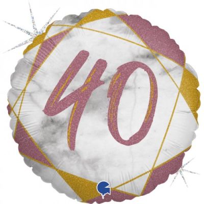 Grabo Foil Round 45cm (18") Rose Gold Marble #40