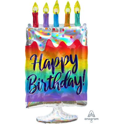 Anagram Foil Shape Holographic Iridescent Cake (38cm x 76cm)