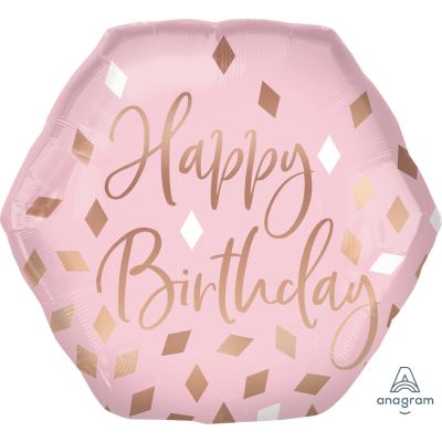 Anagram Foil Shape Blush Birthday (58cm x 55cm)