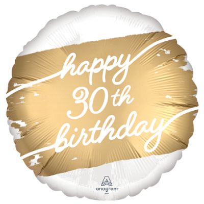 Anagram Foil 45cm (18") Golden Age Happy 30th Birthday