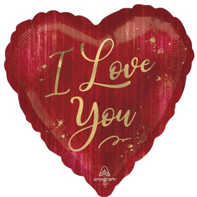 Anagram Foil Heart 45cm (18") I Love You Rouge