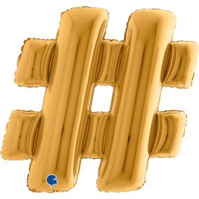 Grabo Foil Megaloon 102cm (40") Antique Gold Hashtag #