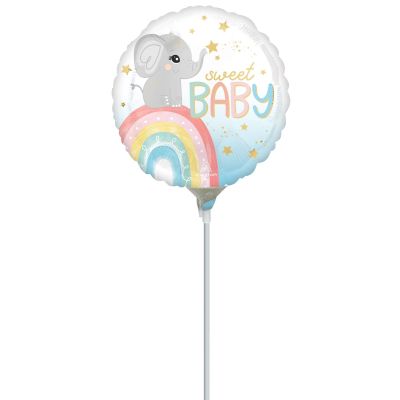 Anagram Microfoil 22cm (9") Satin Baby Elephant - Air Fill (Unpackaged)