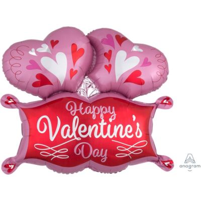 Anagram Foil Shape Double Heart Marquee (73cm x 63cm)