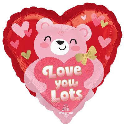 Anagram Foil Heart 45cm (18") Love You Blush Bear Hugs