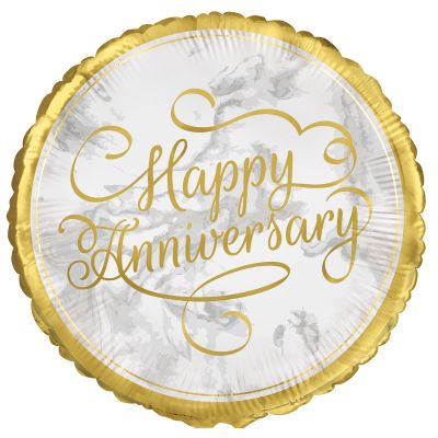 Unique Foil Gold Happy Anniversary 45cm (18")