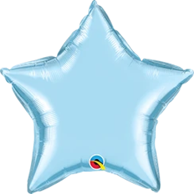 Qualatex Micro-Foil Solid Star 22cm (9") Pearl Light Blue (Air Fill & Unpackaged)