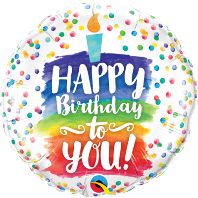 Qualatex Foil 45cm (18") Birthday To You Rainbow Cake 