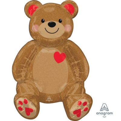 Anagram Foil 43cm x 50cm Multi-Balloon Sitting Teddy & Love Hearts