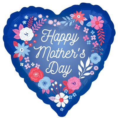 Anagram Foil 45cm (18&quot;) Happy Mother&#039;s Day Blue Artful Florals