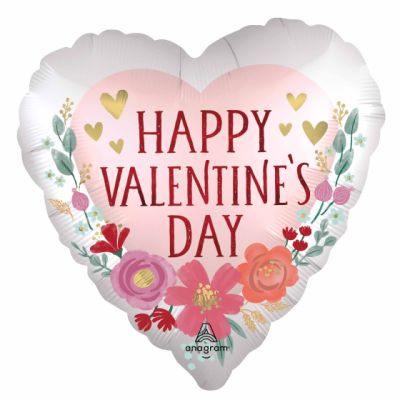 Anagram Foil Shape 71cm (28") Happy Valentine's Day Satin Romantic Flowers