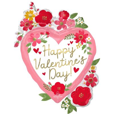 Anagram Foil Shape Happy Valentine's Day Floral (63cmx86cm)