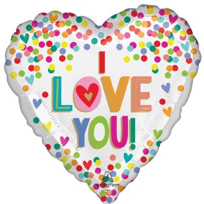 Anagram Foil 45cm (18") I Love You Rainbow Dots