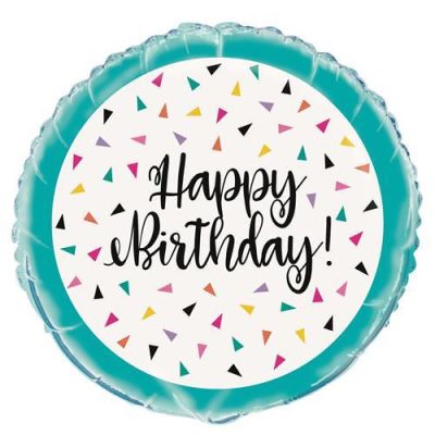 Unique Foil 45cm Triangle Confetti Happy Birthday