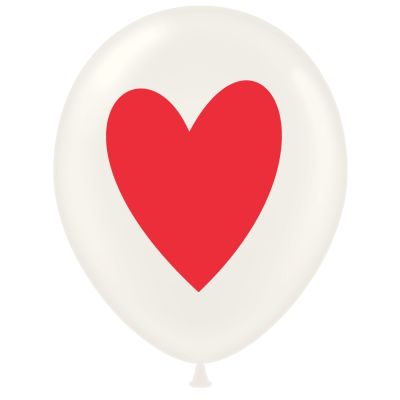Tuftex Printed Latex 100/28cm Heart White with Red Ink