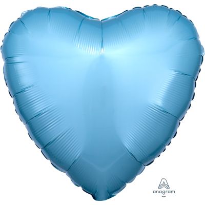 Anagram Foil Solid Colour Heart 45cm (18") Pastel Blue (Unpackaged) 