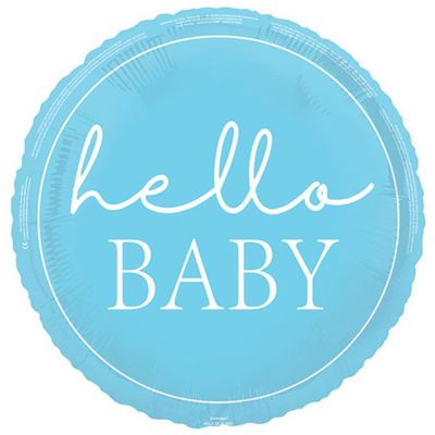 Unique Foil 45cm (18") Hello Baby Blue