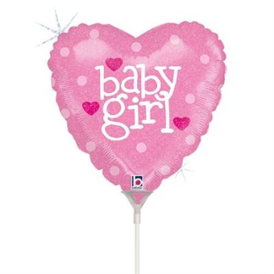 Betallic Microfoil 22cm (9") Holographic Baby Girl - Air fill (unpackaged) 