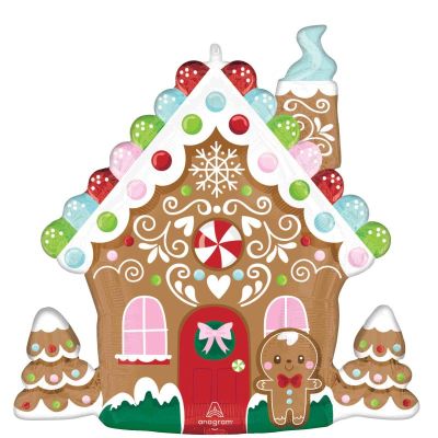Anagram Foil Shape 68cm (27") Baking Spirits Christmas Gingerbread House